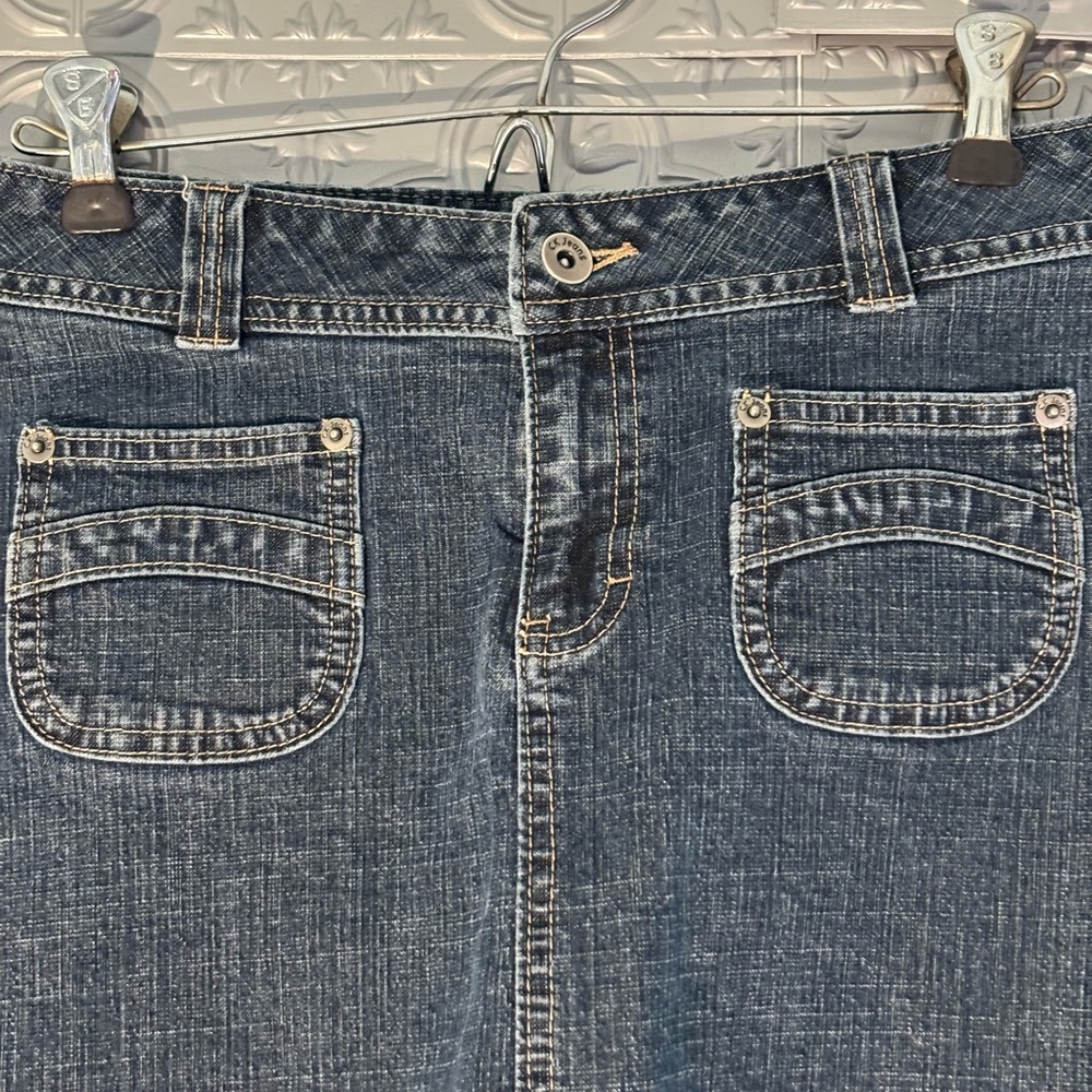CK Calvin Klein Jeans vintage Y2K Short Denim mini Skirt 4 Pockets 2000s - Picture 2 of 6